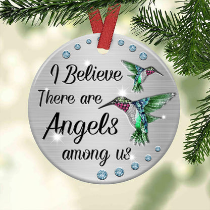 Hummingbird Memorial Angels Among Us Jewelry Style Ceramic Circle Ornament - Decorative Ornament - Christmas Ornament