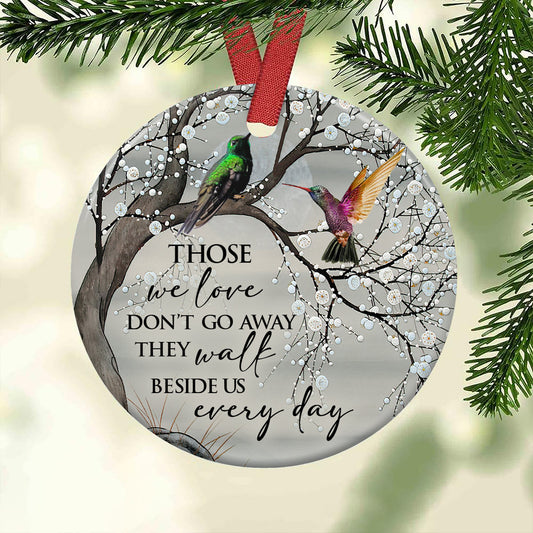 Hummingbird Memorial For Those We Love Ceramic Circle Ornament - Decorative Ornament - Christmas Ornament