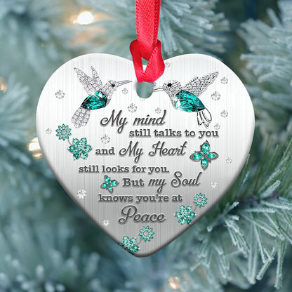 Hummingbird Memorial Jewelry Style Heart Ornament - Christmas Ornament - Ciaocustom