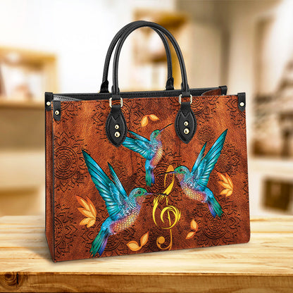 Hummingbird Music Lover Leather Bag - Women's Pu Leather Bag - Best Mother's Day Gifts