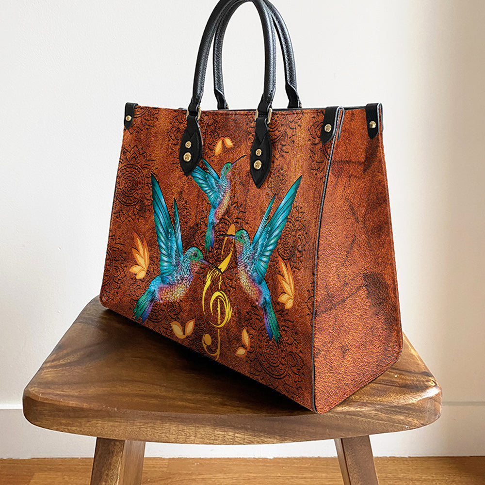 Hummingbird Music Lover Leather Bag - Women's Pu Leather Bag - Best Mother's Day Gifts