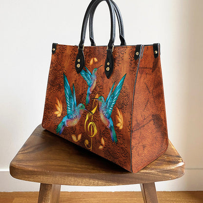 Hummingbird Music Lover Leather Bag - Women's Pu Leather Bag - Best Mother's Day Gifts