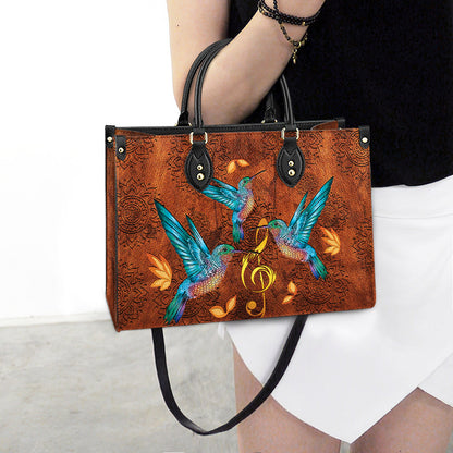 Hummingbird Music Lover Leather Bag - Women's Pu Leather Bag - Best Mother's Day Gifts