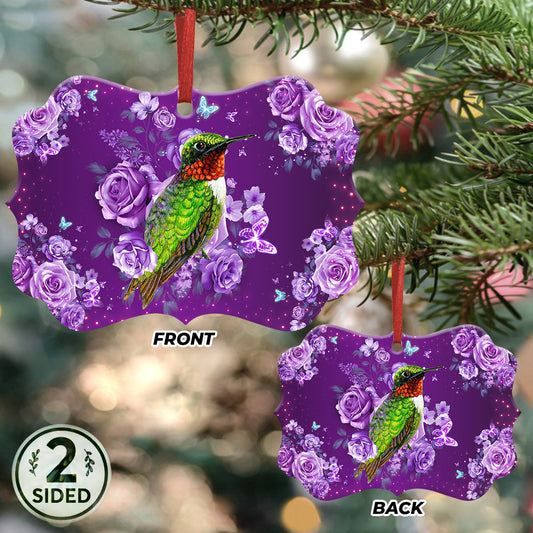 Hummingbird Purple Metal Ornament - Christmas Ornament - Christmas Gift