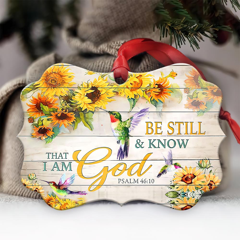 Hummingbird Sunflower Faith Style Metal Ornament - Christmas Ornament - Christmas Gift