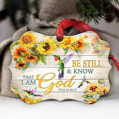 Hummingbird Sunflower Faith Style Metal Ornament - Christmas Ornament - Christmas Gift