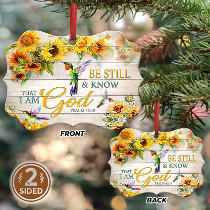 Hummingbird Sunflower Faith Style Metal Ornament - Christmas Ornament - Christmas Gift