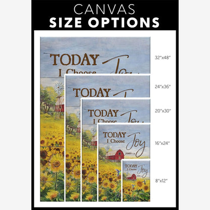 Hummingbird Sunflower Today I Choose Joy James 12 Farmhouse Canvas Wall Art - Christian Canvas Prints - Bible Verse Canvas