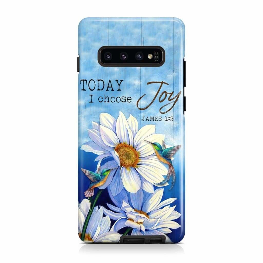 Hummingbird With Daisies Today I Choose Joy James 12 Bible Verse Phone Case - Scripture Phone Cases - Iphone Cases Christian