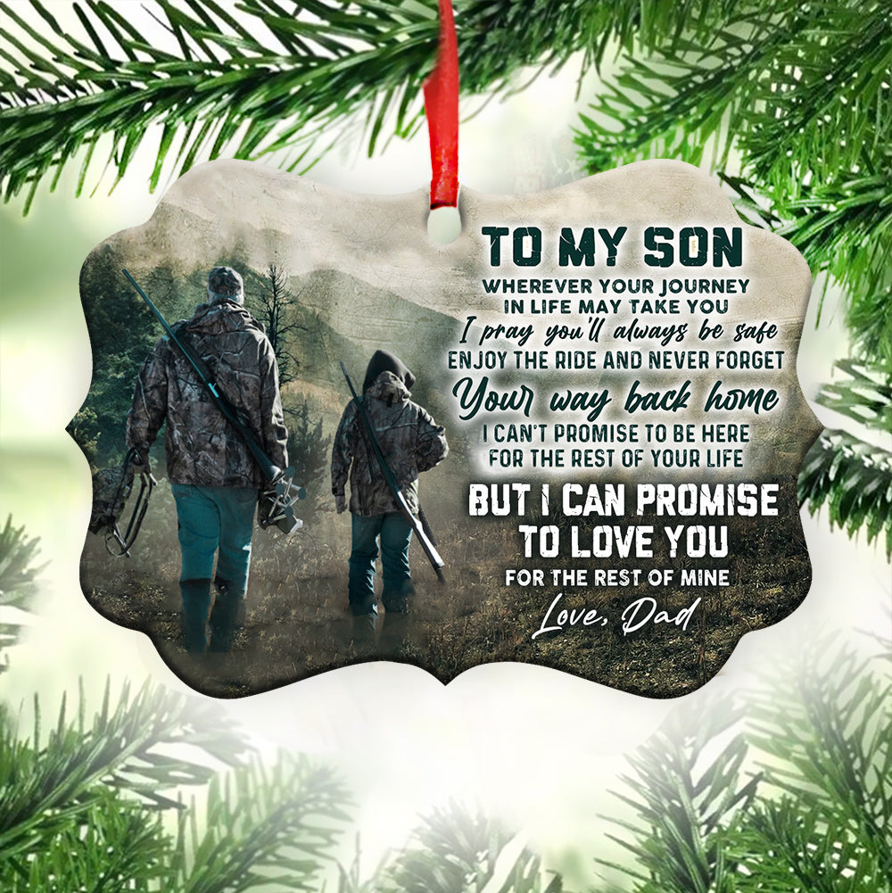 Hunting Dad For His Son Metal Ornament - Christmas Ornament - Christmas Gift