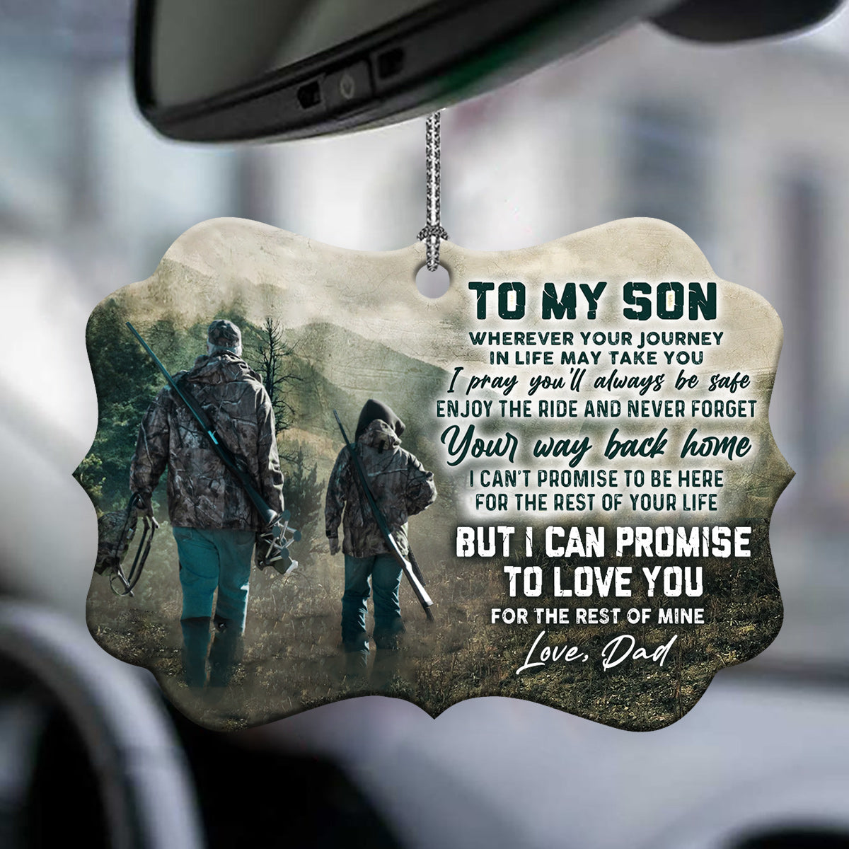 Hunting Dad For His Son Metal Ornament - Christmas Ornament - Christmas Gift