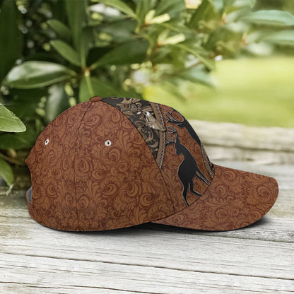 Hunting Deer Leather Style Baseball Cap