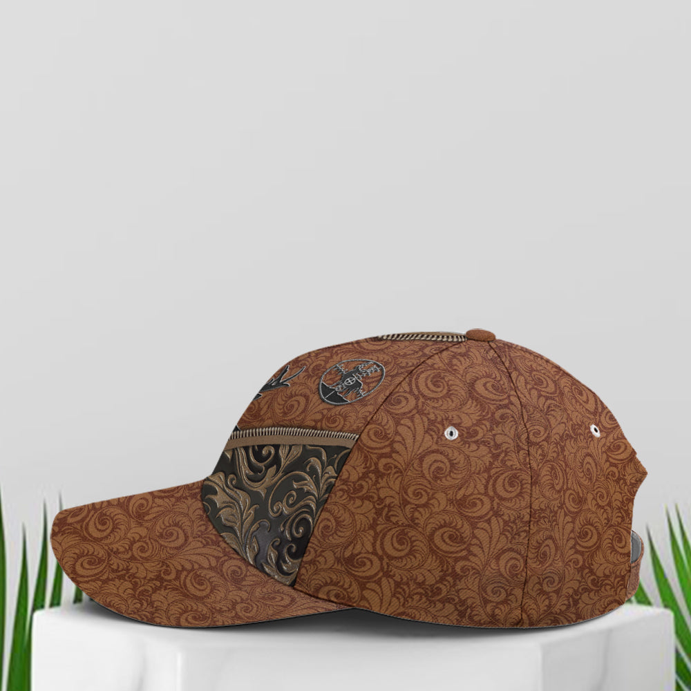 Hunting Deer Leather Style Baseball Cap