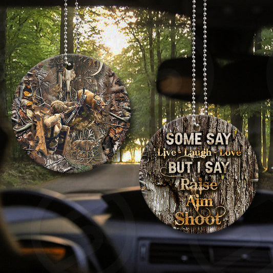 Hunting Passion Ceramic Circle Ornament - Decorative Ornament - Christmas Ornament