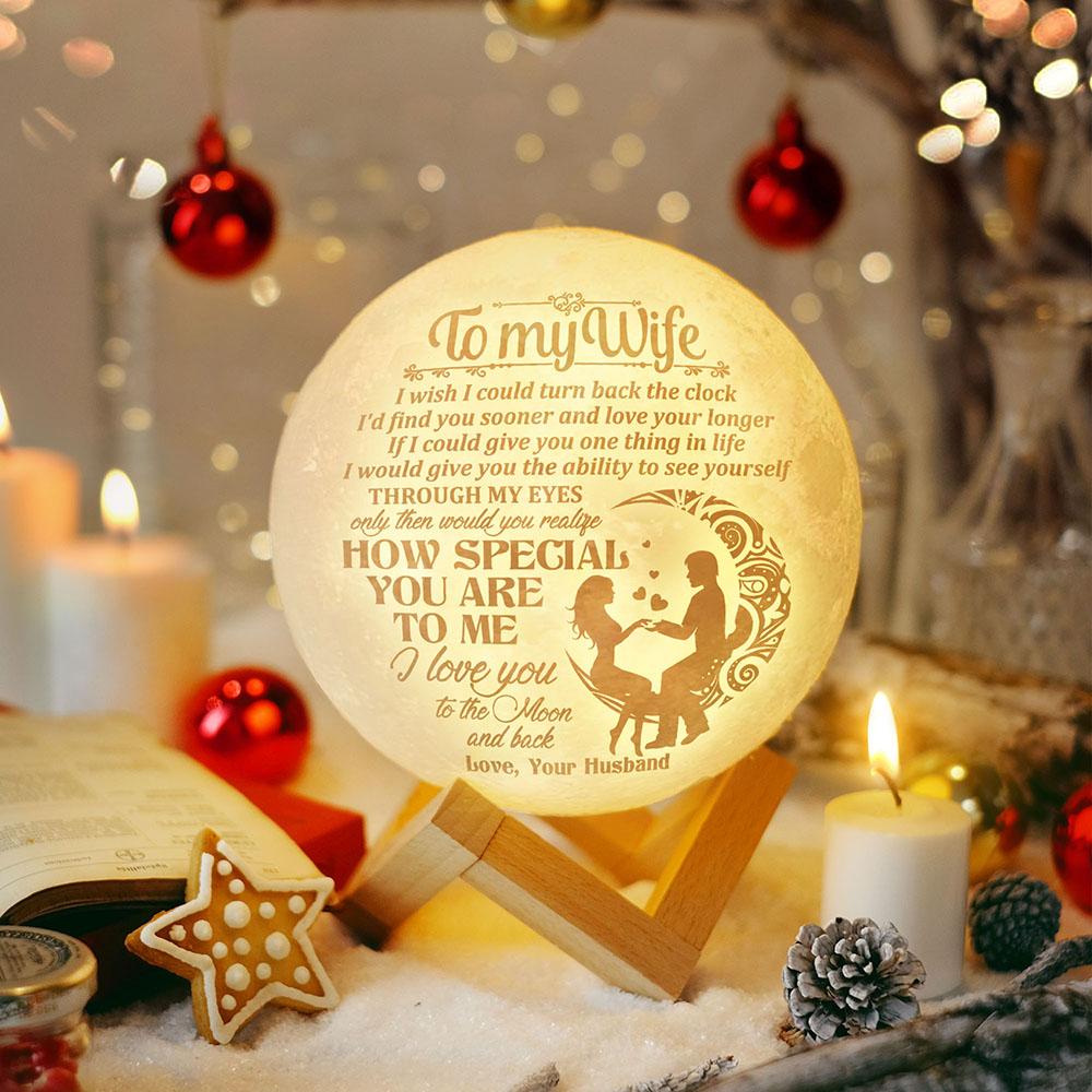 Husband to Wife How Special You Are To Me 3d Printed Moon Lamp - To My Wife - Valentines Gifts For Wife - Marriage Gifts For Couple - Anniversary Gift