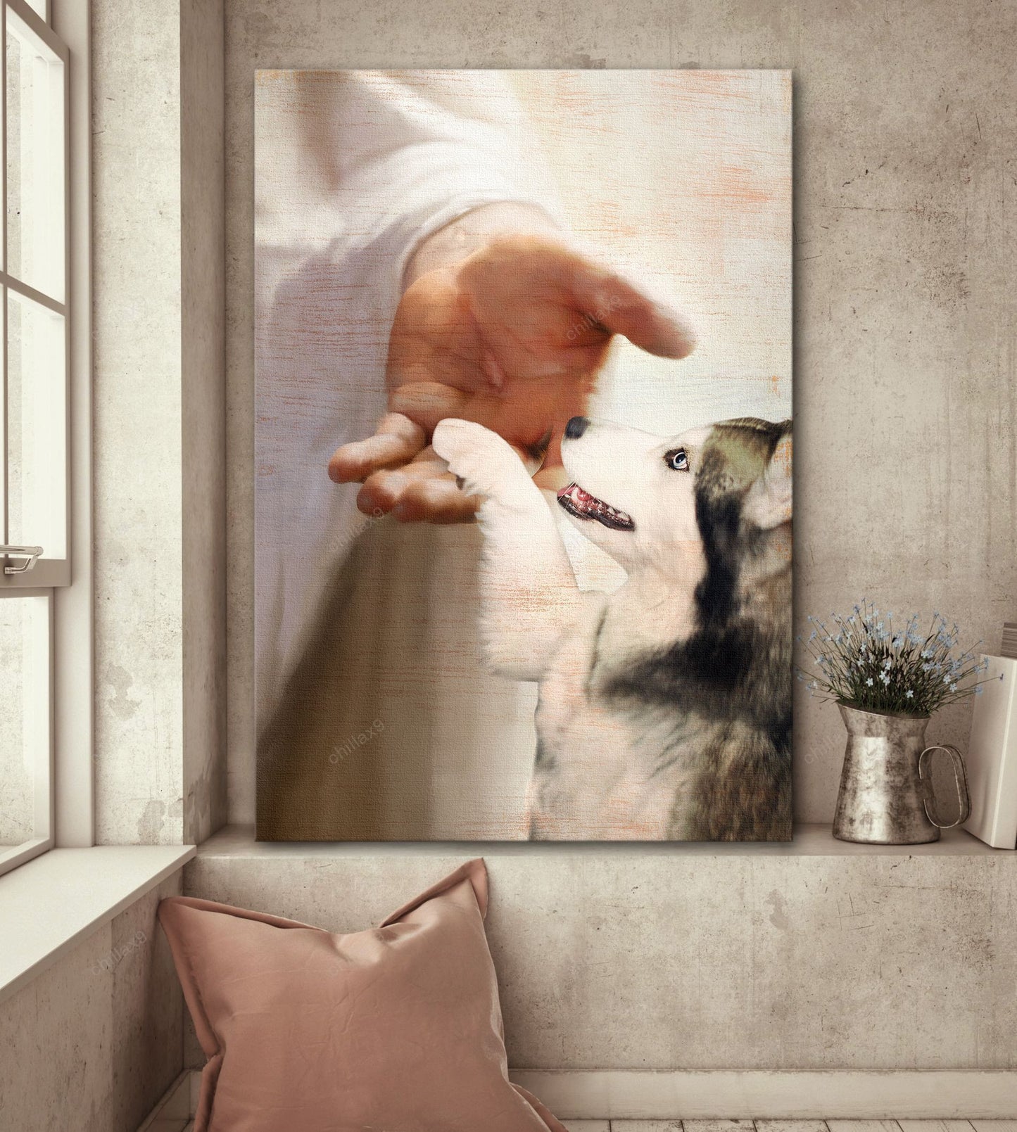 Husky - God Is By My Side Canvas - Canvas Decor Ideas