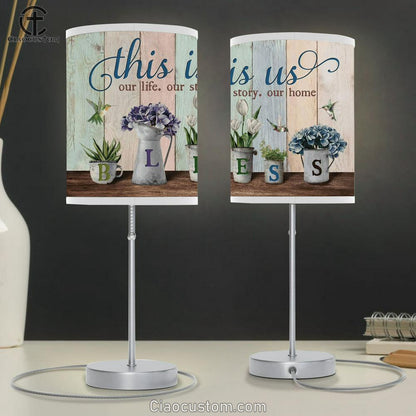 Hydrangea Flower Hummingbird Tulip Painting This Is Us Table Lamp