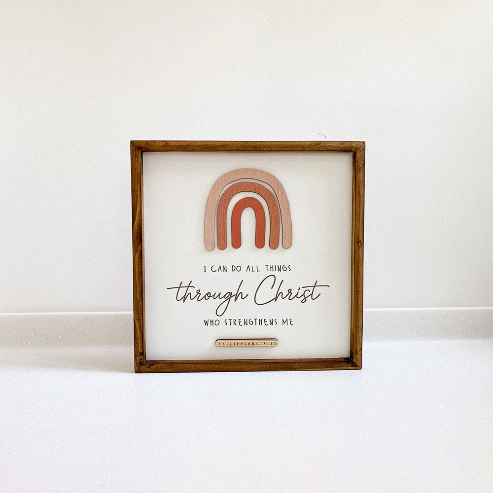 I Can Do All Things Through Christ Wood Sign - Christian Wood Signs - Bible Verse Wall Art
