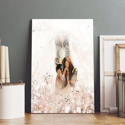 I Will Not Forget Canvas Painting - Woman Stands Behind Two Children Poster