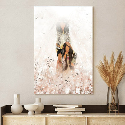 I Will Not Forget Canvas Painting - Woman Stands Behind Two Children Poster