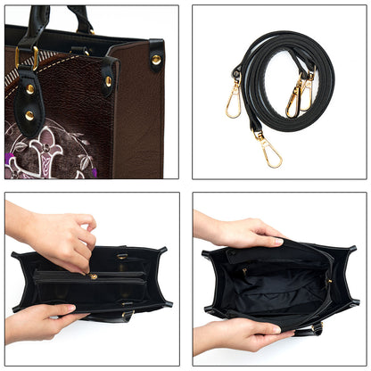 I Always Thought Love Was Shaped Like A Heart Cross Personalized Leather Handbag