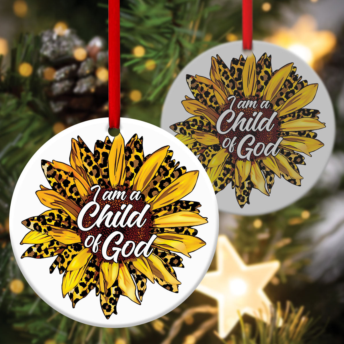 I Am A Child Of God - Christian Ceramic Circle Ornament - Christmas Decor - Funny Ornament