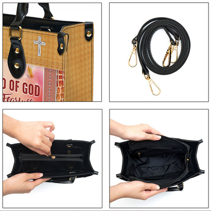 I Am A Child Of God Leather Bag - Custom Name Flower Leather Handbag - Christian Gifts For Women