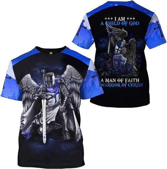 I Am A Child Of God Warrior All Over Printed 3D T Shirt - Christian Shirts for Men Women