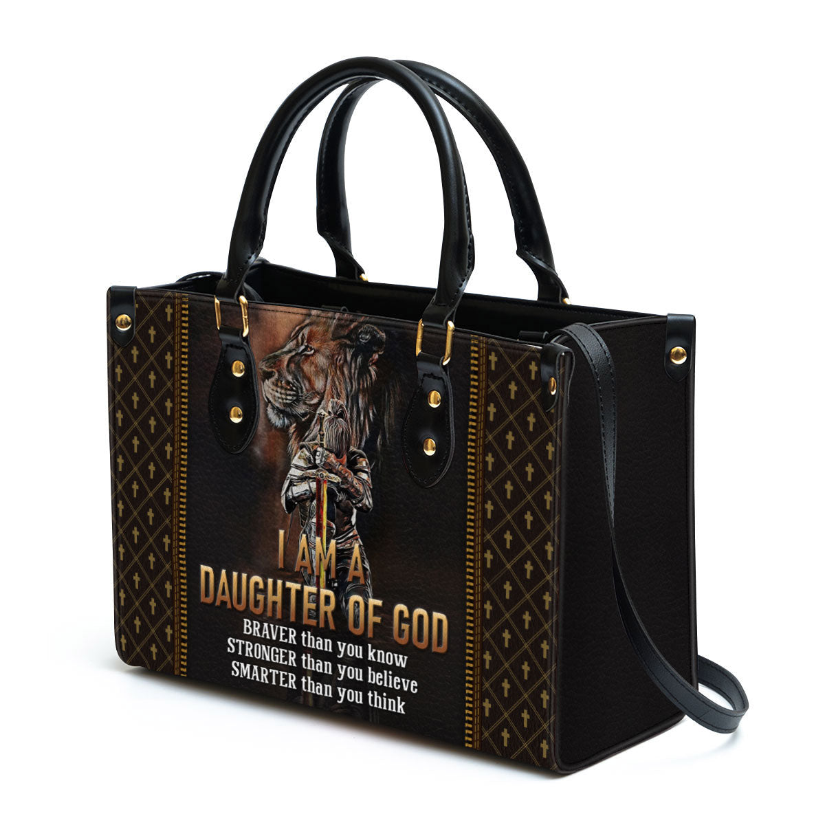 I Am A Daughter Of God Lion Leather Handbag - Religious Gifts For Women - Women Pu Leather Bag