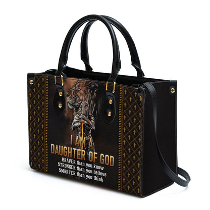 I Am A Daughter Of God Lion Leather Handbag - Religious Gifts For Women - Women Pu Leather Bag