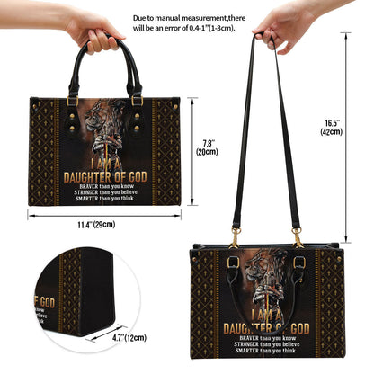 I Am A Daughter Of God Lion Leather Handbag - Religious Gifts For Women - Women Pu Leather Bag