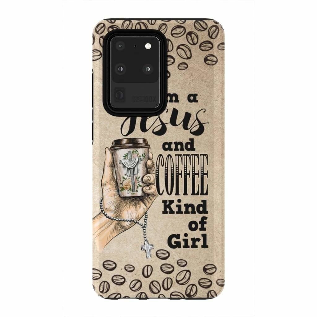 I Am A Jesus And Coffee Kind Of Girl Phone Case - Inspirational Bible Scripture iPhone Cases