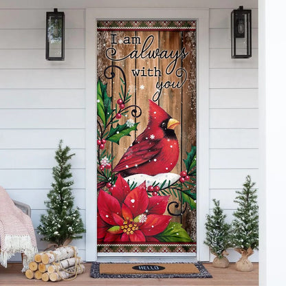 I Am Always With You Cardinal Memory Sign Door Cover - Religious Door Decorations