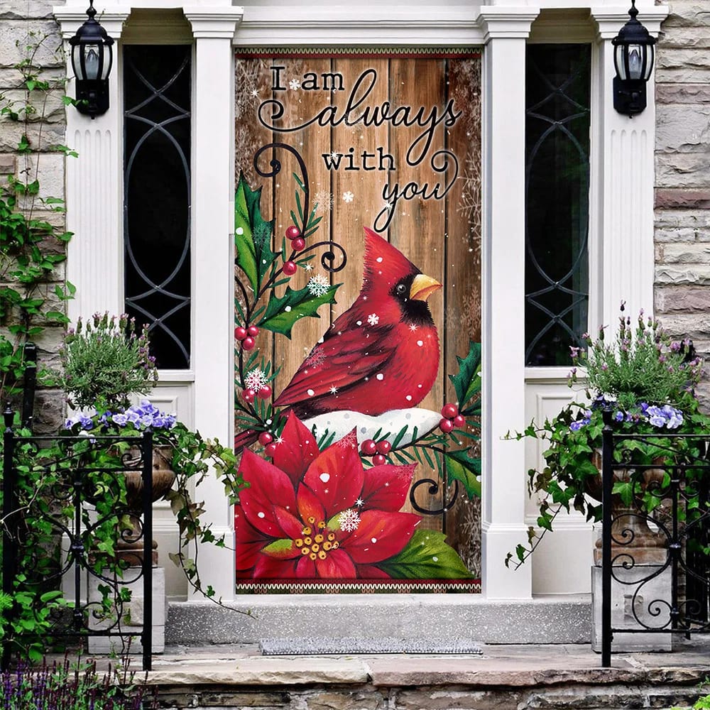 I Am Always With You Cardinal Memory Sign Door Cover - Religious Door Decorations
