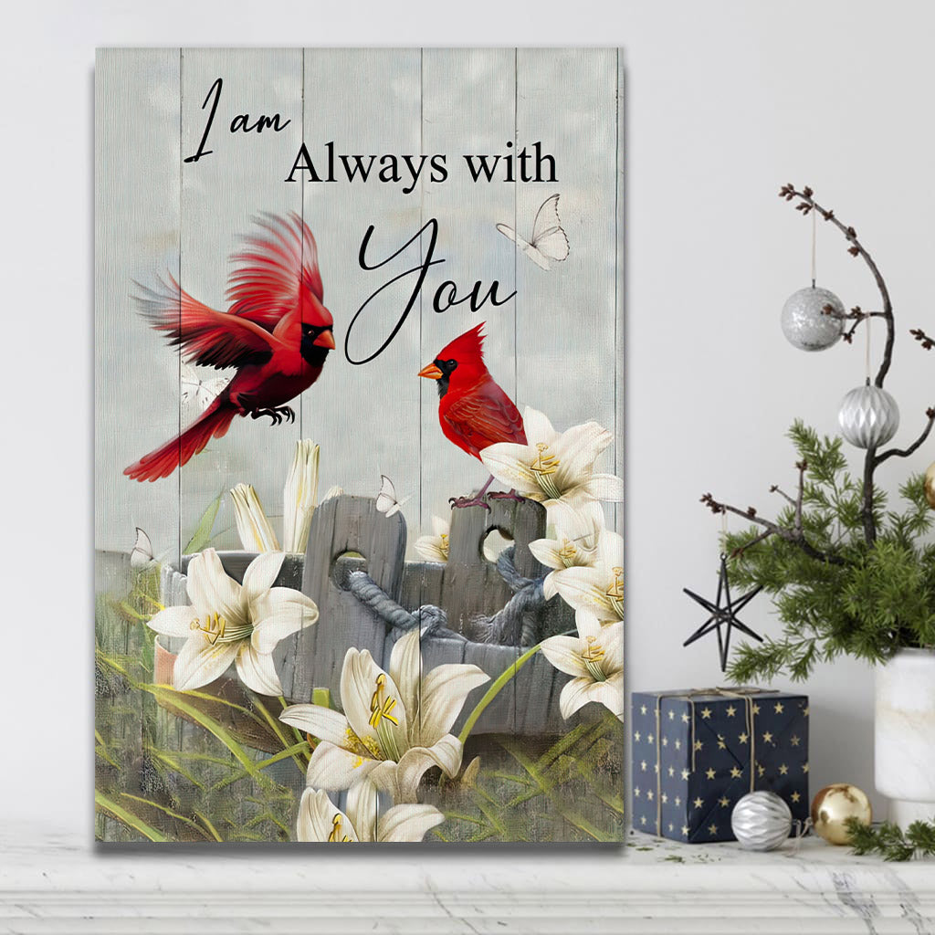 I Am Always With You Wall Art Canvas Cardinal Christian Decor - Religious Posters