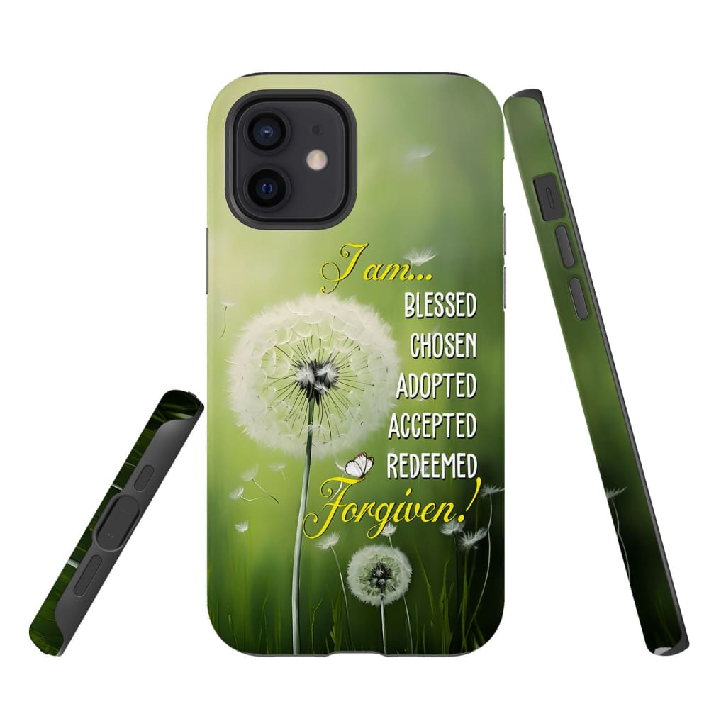 I Am Blessed Chosen Adopted Accepted Redeemed Forgiven Phone Case - Bible Verse IPhone & Samsung Cases
