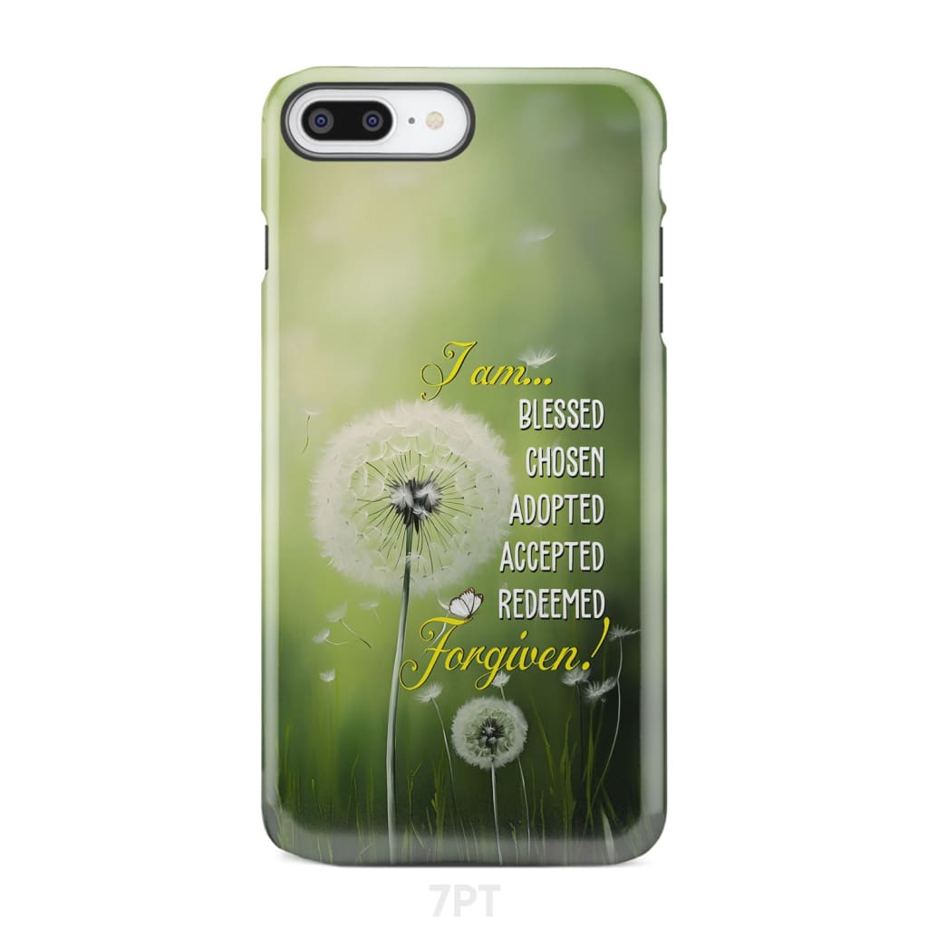 I Am Blessed Chosen Adopted Accepted Redeemed Forgiven Phone Case - Bible Verse IPhone & Samsung Cases