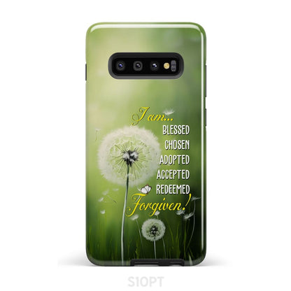 I Am Blessed Chosen Adopted Accepted Redeemed Forgiven Phone Case - Bible Verse IPhone & Samsung Cases