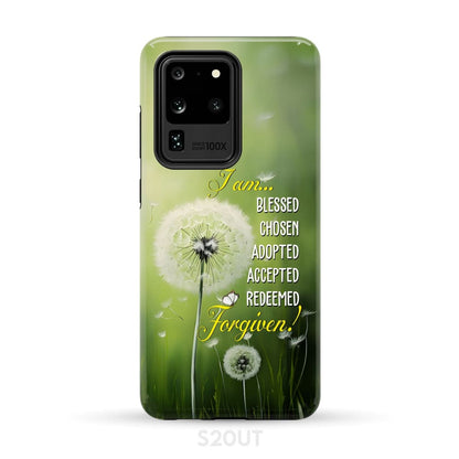 I Am Blessed Chosen Adopted Accepted Redeemed Forgiven Phone Case - Bible Verse IPhone & Samsung Cases