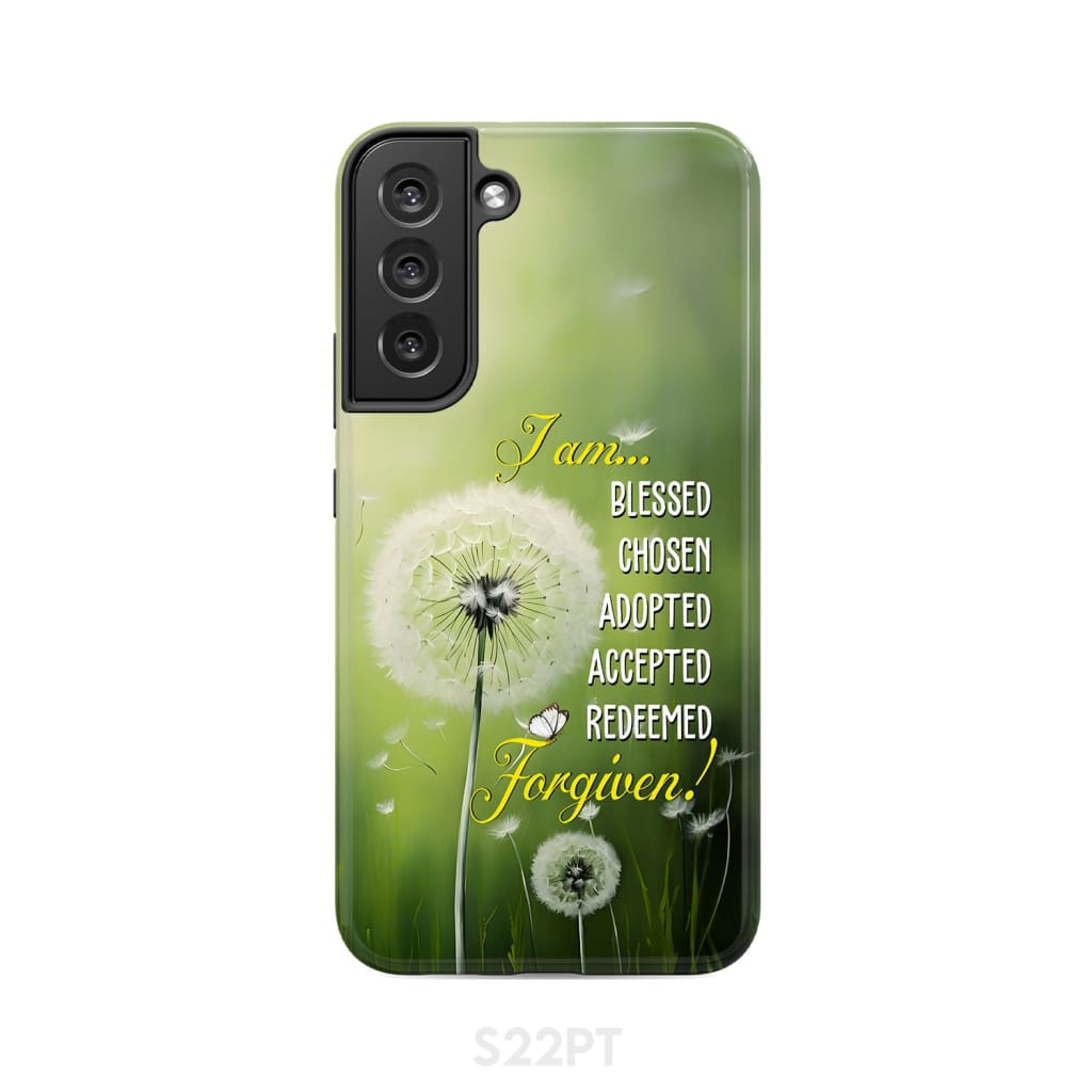 I Am Blessed Chosen Adopted Accepted Redeemed Forgiven Phone Case - Bible Verse IPhone & Samsung Cases