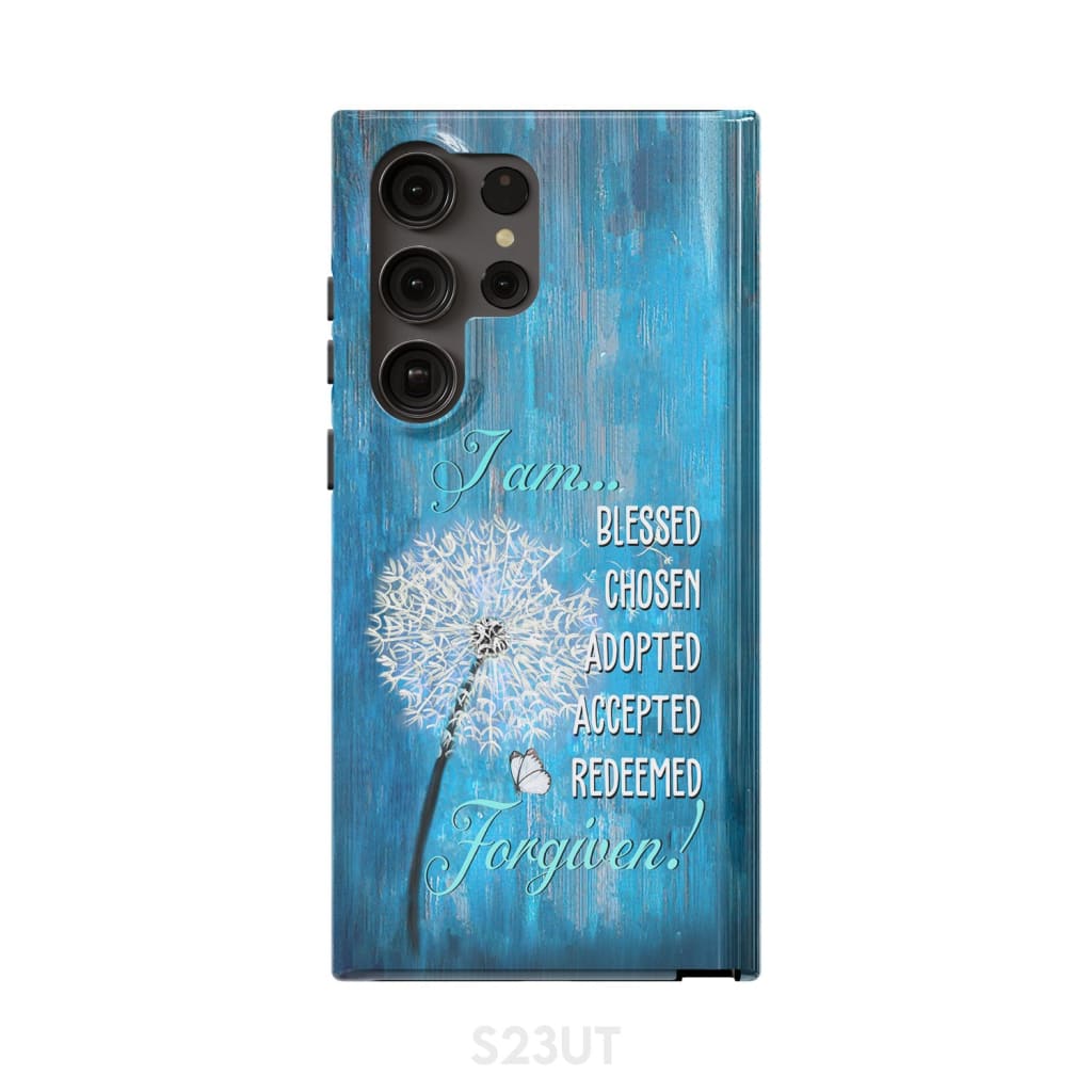 I Am Blessed Chosen Adopted Accepted Redeemed Forgiven Phone Case - Scripture Phone Cases - Iphone Cases Christian