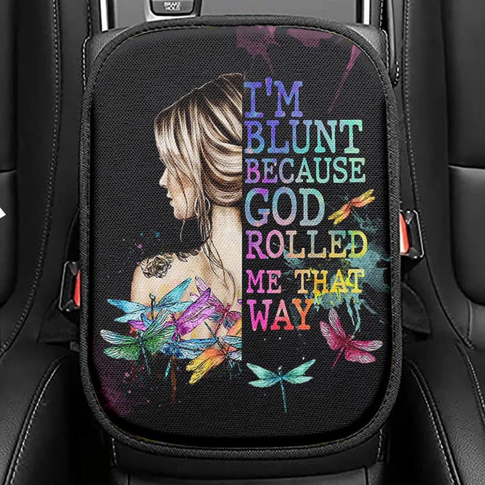 I Am Blunt Seat Box Cover, Bohemian Car Center Console Cover, Hippie Car Interior Accessories