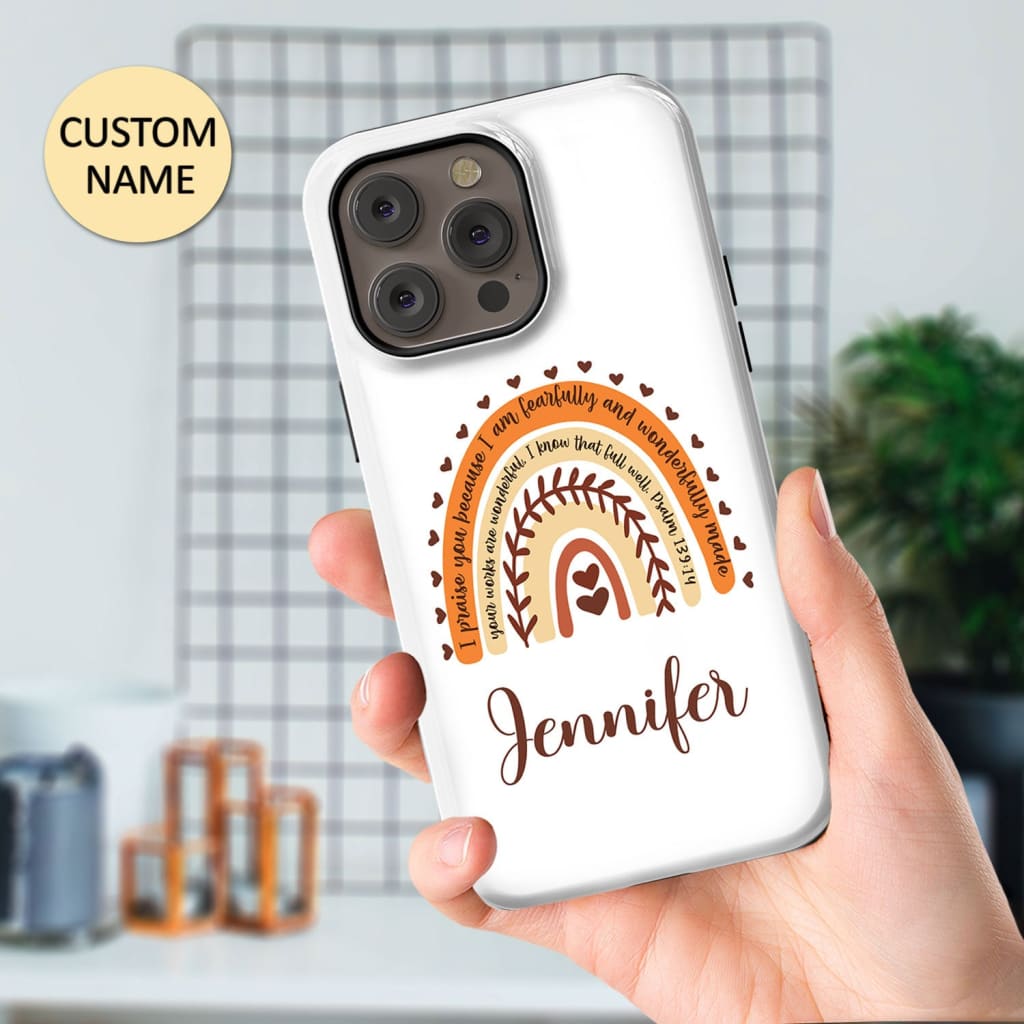 I Am Fearfully and Wonderfully Made Personalized Custom Phone Case - Bible Verse IPhone & Samsung Cases