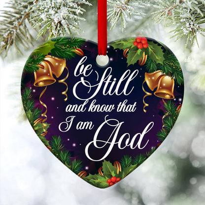 I Am God - Unique Ceramic Heart Ornament - Christmas Decor - Funny Ornament