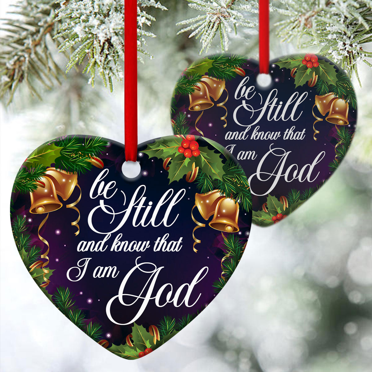 I Am God - Unique Ceramic Heart Ornament - Christmas Decor - Funny Ornament