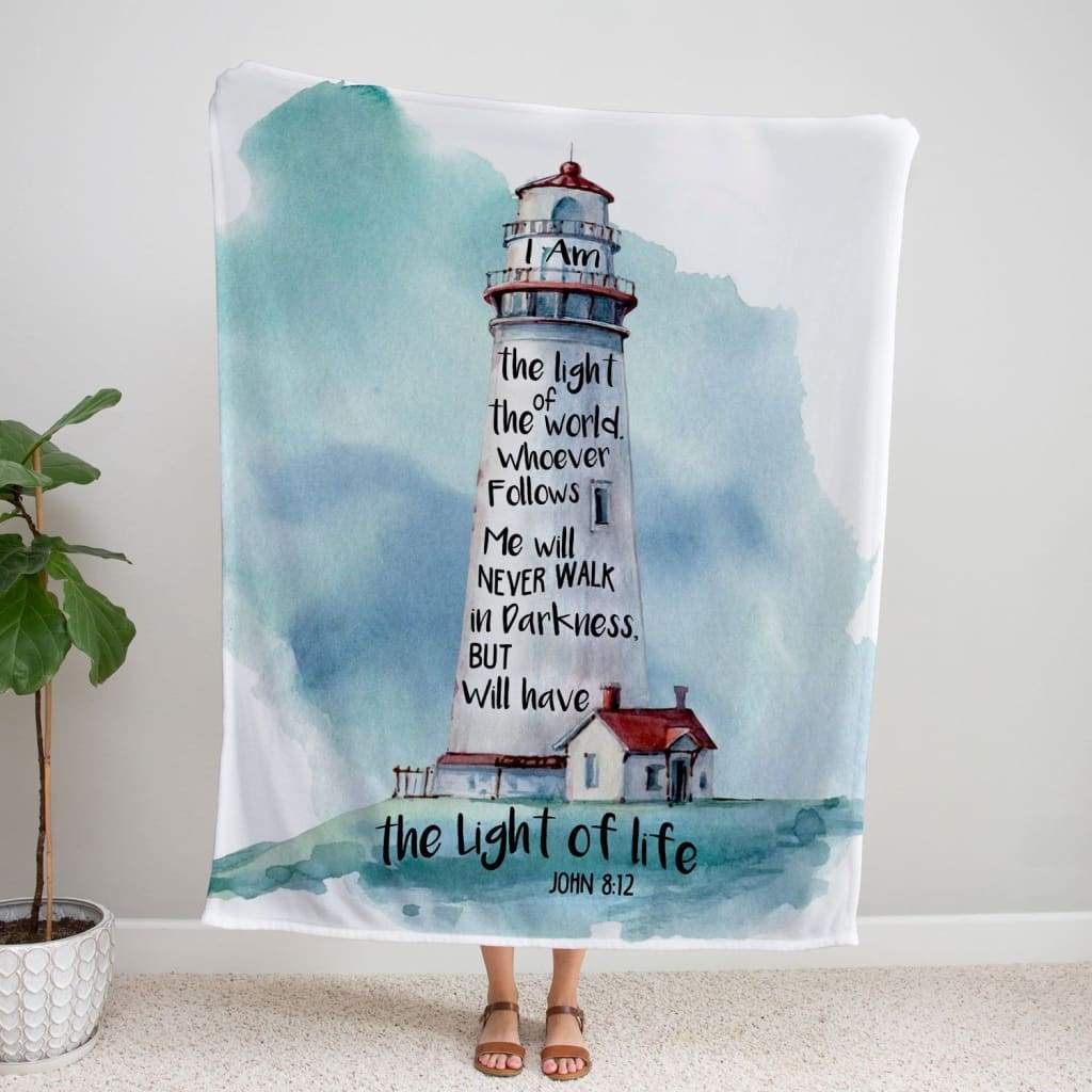 I Am The Light Of The World John 812 Fleece Blanket - Christian Blanket - Bible Verse Blanket