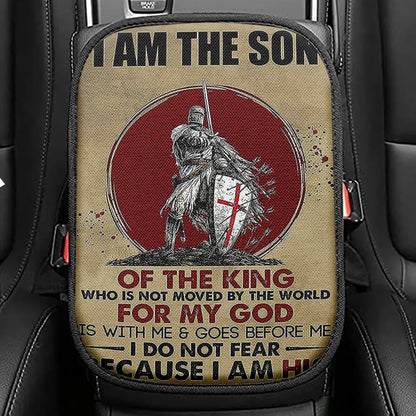 I Am The Son Warrior Seat Box Cover, Christian Car Center Console Cover, Religious Car Interior Accessories