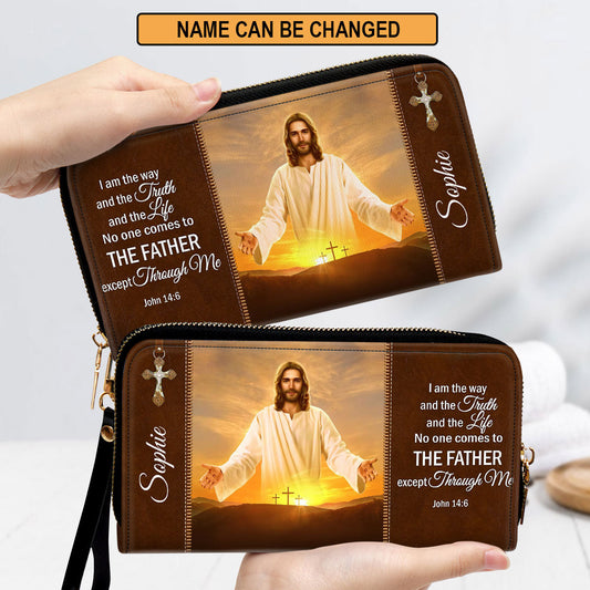 I Am The Way And The Truth And The Life Clutch Purse For Women - Personalized Name - Christian Gifts For Women