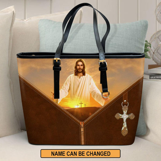 I Am The Way And The Truth And The Life Personalized Pu Leather Tote Bag For Women - Mom Gifts For Mothers Day