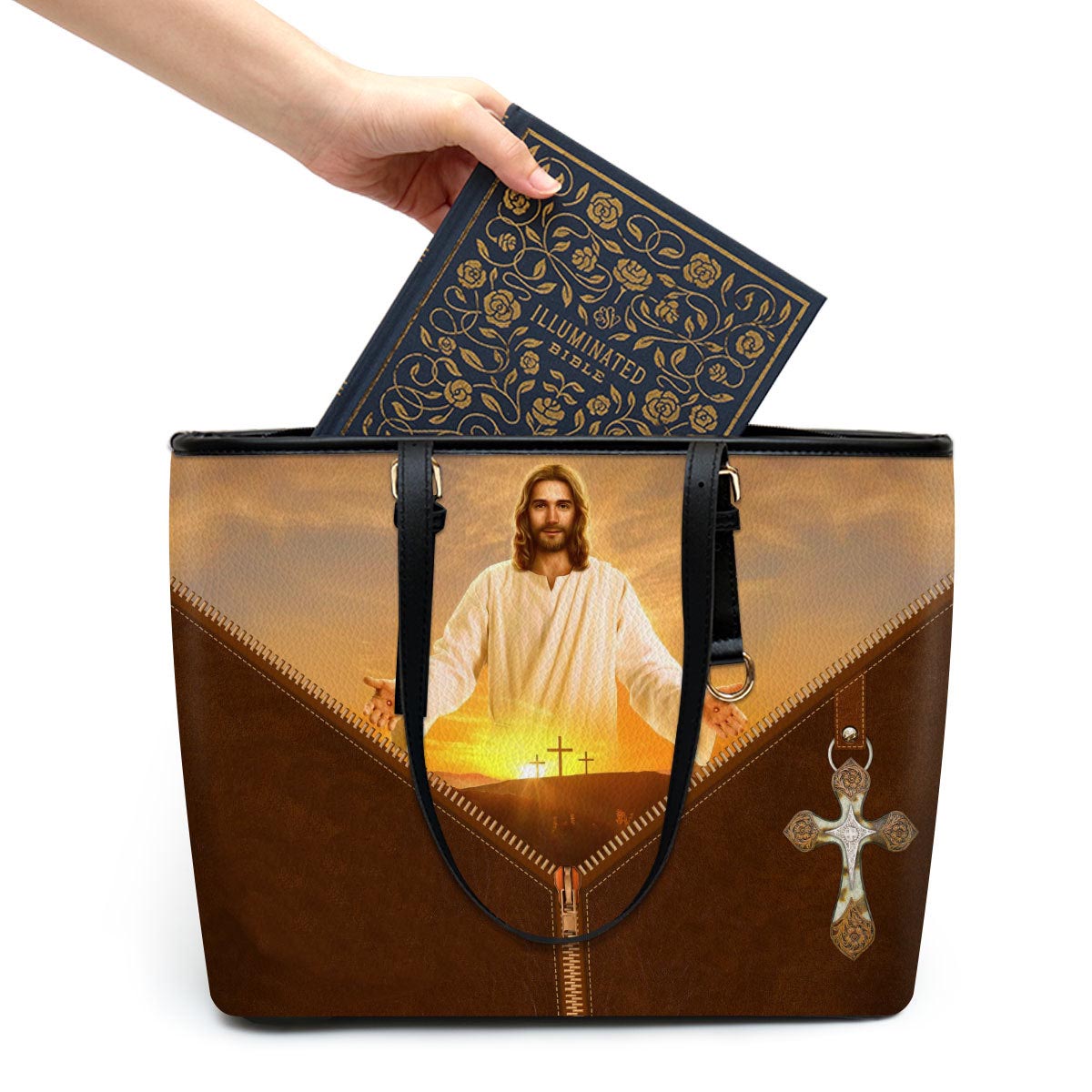 I Am The Way And The Truth And The Life Personalized Pu Leather Tote Bag For Women - Mom Gifts For Mothers Day